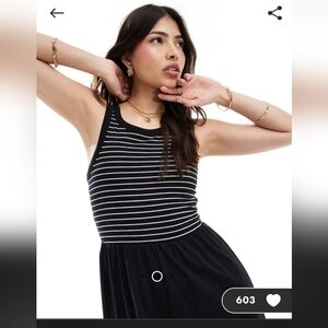 ASOS NWT Black And White Striped Maxi Dress - Size 6